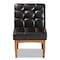 Baxton Studio Sanford Mid-Century Modern Dark Brown Faux Leather and Walnut Brown Finished Wood Dining Chair 184-11344-Zoro - alternate 3